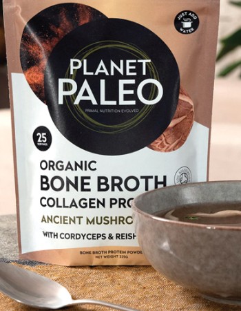 Βιολογικός Ζωμός Οστών 'Bone Broth' με Θεραπευτικά Μανιτάρια (225γρ) Planet Paleo