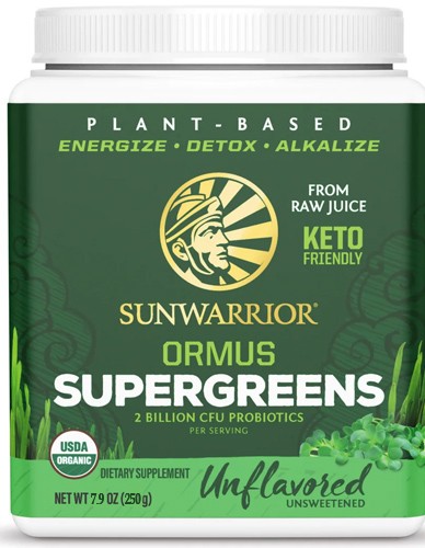 Πράσινες Υπερτροφές & Χυμοί 'Ormus Supergreens' με 2 Δις Προβιοτικά (225γρ) Sunwarrior