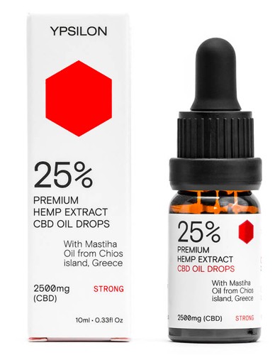 Έλαιο Κάνναβης CBD 25% (2500mg) με Μαστιχέλαιο Χίου 'STRONG' (10ml) YPSILON