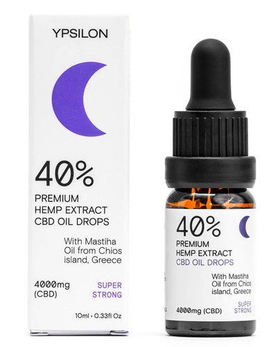 Έλαιο Κάνναβης CBD 40% (4000mg) με Μαστιχέλαιο Χίου 'SUPER STRONG' (10ml) YPSILON