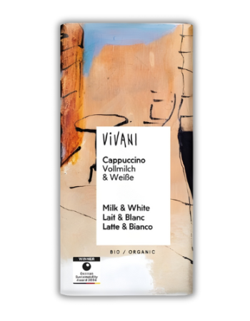 Μαύρη Σοκολάτα με γέμιση Cappuccino (100γρ) Vivani