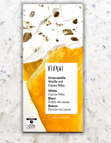 Λευκή Σοκολάτα Stracciatella (80γρ) Vivani