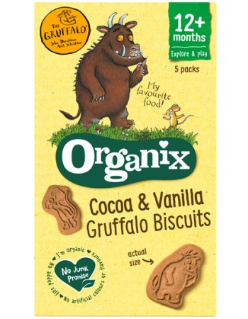 Μπισκότα με Κακάο & Βανίλια 'Gruffalo' +12μ (5x20γρ) Organix