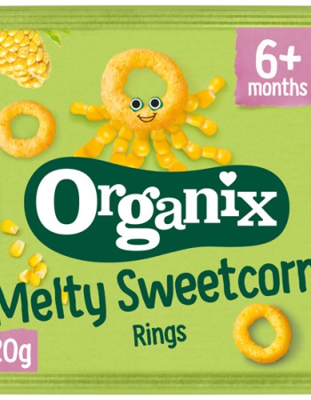 Μαλακά Δαχτυλίδια Καλαμποκιού 'Melty Sweetcorn' +6μ (20γρ) Organix