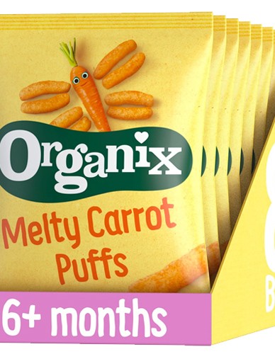 Μαλακά Μπαστουνάκια Καρότου 'Melty Carrot Puffs' +6μ (8x20γρ) Organix