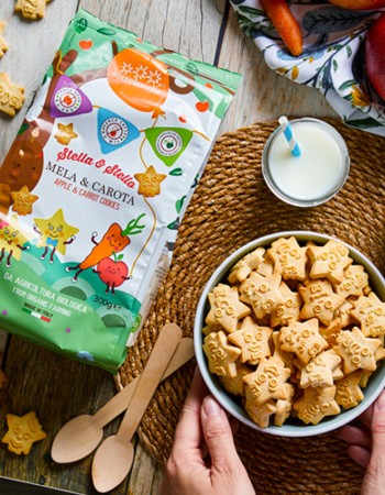Vegan Μπισκότα Αστεράκια με Μήλο & Καρότο 'Stella & Stello' - Χωρίς Ζάχαρη (300γρ) Sottolestelle
