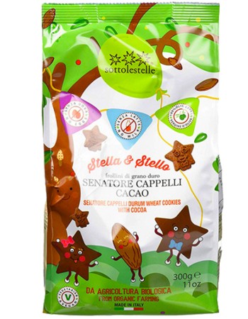 Vegan Μπισκότα Αστεράκια με Κακάο 'Stella & Stello' (300γρ) Sottolestelle