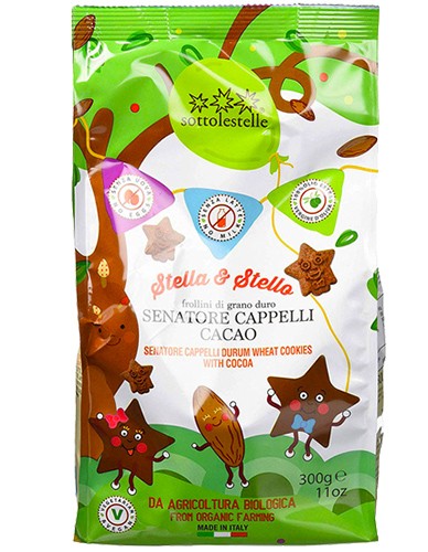 Vegan Μπισκότα Αστεράκια με Κακάο 'Stella & Stello' (300γρ) Sottolestelle