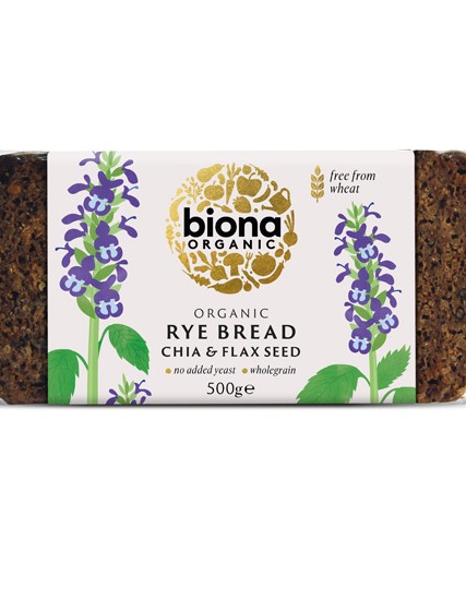 Ψωμί Σίκαλης Ολικής με Chia & Λιναρόσπορο (500γρ) Biona