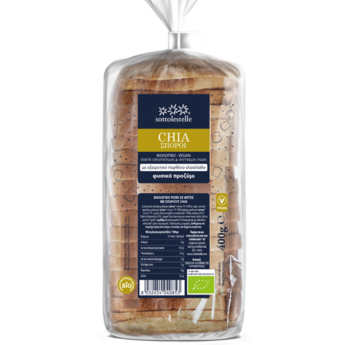 Ψωμί για Τόστ με Σιτάρι & Σπόρους Chia (400γρ) Sottolestelle