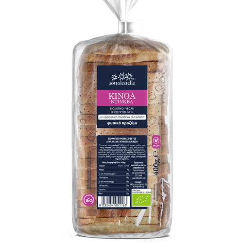 Ψωμί για Τόστ με Ντίνκελ & Κινόα (400γρ) Sottolestelle