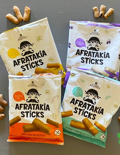 Κριτσινάκια 'Afratakia' με Χαρούπι - Χωρίς Γλουτένη (80γρ) Κτήμα Βελεγράκη