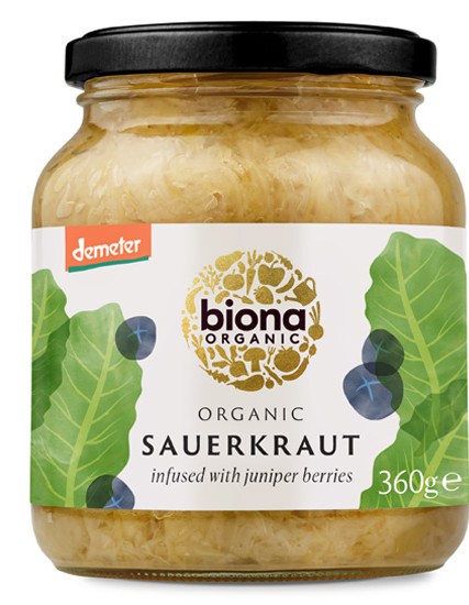 Ξινολάχανο (Sauerkraut) με Καρπούς Άρκευθου (360γρ) Biona