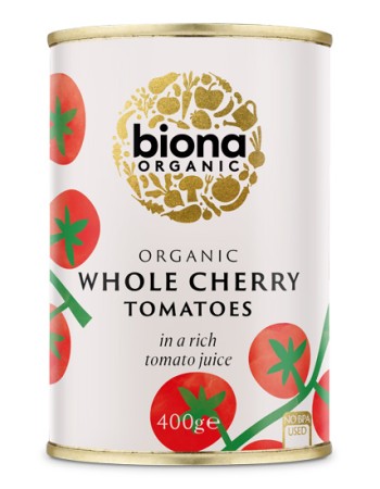 Τοματίνια Cherry σε Χυμό Τομάτας (400γρ) Biona