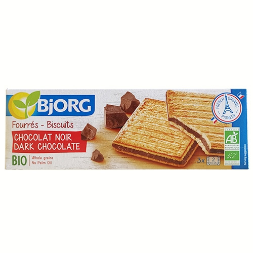 Μπισκότα Ολικής Γεμιστά με Mαύρη Σοκολάτα (150γρ) Bjorg