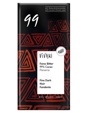 Σοκολάτα Μαύρη με 99% Kακάο Παναμά (80γρ) Vivani
