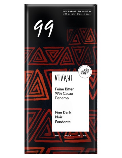Σοκολάτα Μαύρη με 99% Kακάο Παναμά (80γρ) Vivani