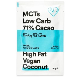 Keto Μαύρη Σοκολάτα με MCTs  & Καρύδα - Χωρίς Γλουτένη/Ζάχαρη (50γρ) Funky Fat Choc