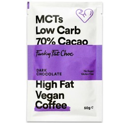 Keto Μαύρη Σοκολάτα με MCTs & Καφέ - Χωρίς Γλουτένη/Ζάχαρη (50γρ) Funky Fat Choc