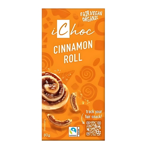 Vegan Σοκολάτα με Γέμιση Cinnamon Roll (80γρ) iChoc Vivani