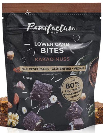 Low-Carb Μπουκίτσες 'Bites' με Κακάο & Ξηρούς Καρπούς - Χωρίς Γλουτένη (100γρ) Panifactum