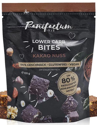 Low-Carb Μπουκίτσες 'Bites' με Κακάο & Ξηρούς Καρπούς - Χωρίς Γλουτένη (100γρ) Panifactum