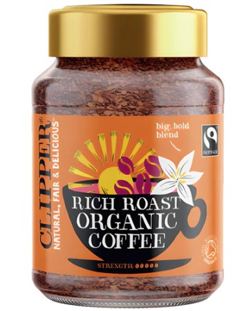 Fairtrade Βιολογικός Στιγμιαίος Καφές 'Rich Roast' (100γρ) Clipper
