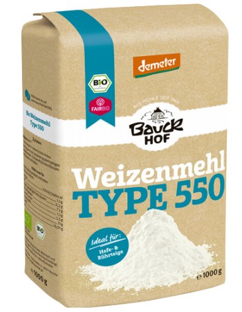 Αλεύρι Σιταριού Λευκό Τύπου T550 (1kg) Bauckhof