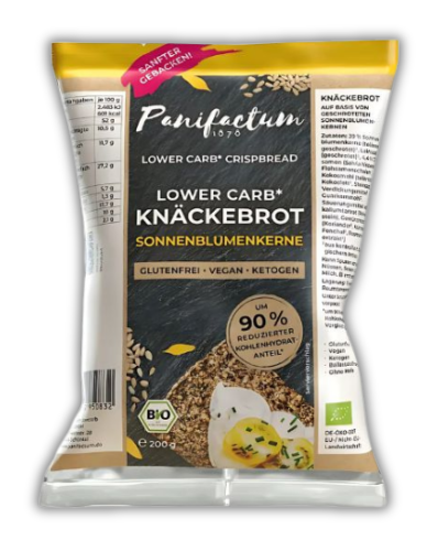 Low-Carb Κράκερς με 'Ηλιόσπορο' - Χωρίς Γλουτένη (200γρ) Panifactum