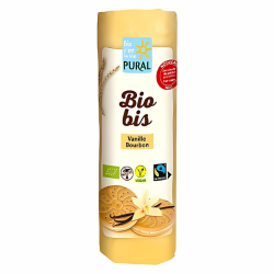 Μπισκότα με γέμιση Κρέμα Βανίλια Bourbon (320γρ) Pural