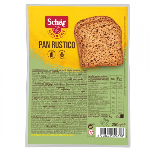 Ψωμί Σκούρο σε Φέτες 'Pan Rustico' Χωρίς Γλουτένη/Λακτόζη (250γρ) Schar