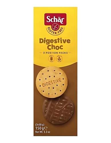 Μπισκότα Digestive με επικάλυψη Σοκολάτας Χωρίς Γλουτένη (150γρ) Schär