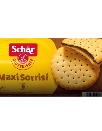 Μπισκότα Σάντουιτς με Γέμιση Κακάο 'Maxi Sorrisi' Χωρίς Γλουτένη (250γρ) Schar