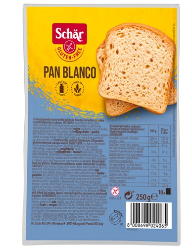 Ψωμί Λευκό σε Φέτες 'Pan Blanco' Χωρίς Γλουτένη/Λακτόζη (250γρ) Schar