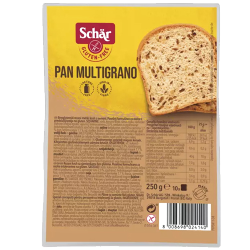 Ψωμί Πολύσπορο Φέτες 'Multigrano' Χωρίς Γλουτένη/Λακτόζη (250γρ) Dr. Schar