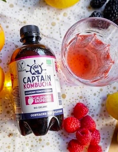 Κομπούχα γεύση 'Ράσμπερι' (400ml) Captain Kombucha