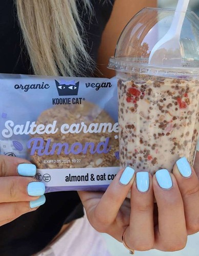 Vegan Μπισκότο Βρώμης με Καραμελωμένα Αμύγδαλα ΧΓΛ (50γρ) Kookie Cat