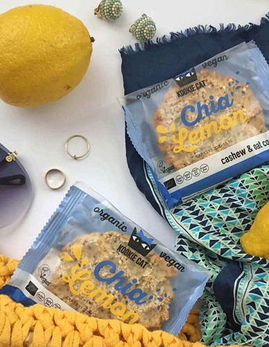 Vegan Μπισκότο Βρώμης-Κάσιους με Chia & Λεμόνι ΧΓΛ (50γρ) Kookie Cat