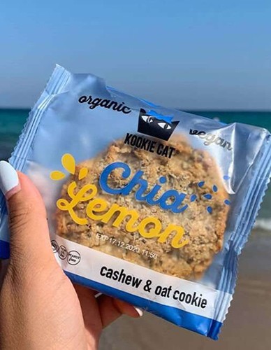 Vegan Μπισκότο Βρώμης-Κάσιους με Chia & Λεμόνι ΧΓΛ (50γρ) Kookie Cat