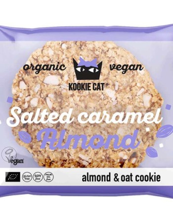 Vegan Μπισκότο Βρώμης με Καραμελωμένα Αμύγδαλα ΧΓΛ (50γρ) Kookie Cat