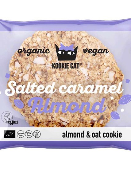 Vegan Μπισκότο Βρώμης με Καραμελωμένα Αμύγδαλα ΧΓΛ (50γρ) Kookie Cat
