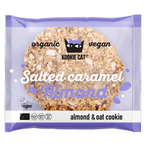 Vegan Μπισκότο Βρώμης με Καραμελωμένα Αμύγδαλα (50γρ) Kookie Cat