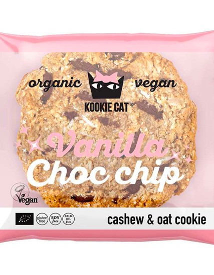 Vegan Μπισκότο Βρώμης-Κάσιους με Βανίλια & Κομματάκια Σοκολάτας ΧΓΛ (50γρ) Kookie Cat