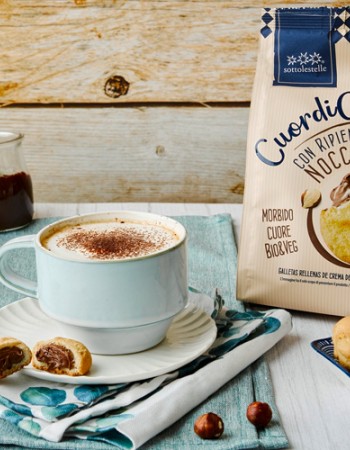 Vegan Μπισκότα με Γέμιση Κρέμας Φουντουκιού 'Cuordi Crema' (200γρ) Sottolestelle
