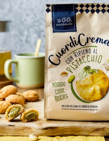 Vegan Μπισκότα με Γέμιση Κρέμας Φιστικιού 'Cuordi Crema' (200γρ) Sottolestelle