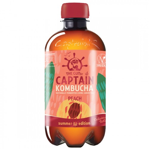 Κομπούχα γεύση 'Ροδάκινο' (400ml) Captain Kombucha