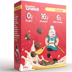 Μπαλίτσες Πρωτεΐνης 'Κακάο' - Χωρίς Γλουτένη/Ζάχαρη (248γρ) Grandma Crunch