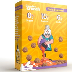 Μπαλίτσες Πρωτεΐνης 'Αλατισμένη Καραμέλα' - Χωρίς Γλουτένη/Ζάχαρη (248γρ) Grandma Crunch