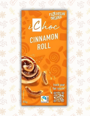 Vegan Σοκολάτα με Γέμιση Cinnamon Roll (80γρ) iChoc
