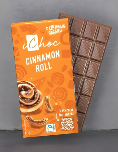 Vegan Σοκολάτα με Γέμιση Cinnamon Roll (80γρ) iChoc